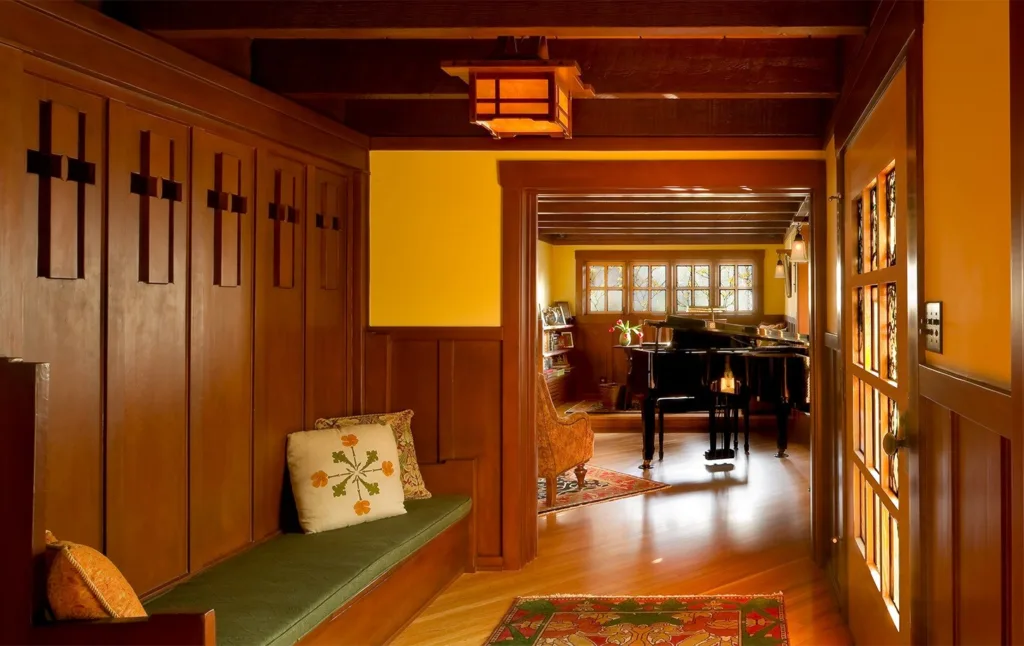 Historic Greene & Greene Home Restoration in Southern California Hallway Design by HartmanBaldwin - Hartman Baldwin Historic Greene & Greene Home Restoration in Southern California Hallway