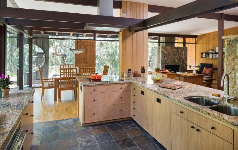 Mid-Century Modern Home with Post and Beam Architecture Kitchen Remodel by HartmanBaldwin
