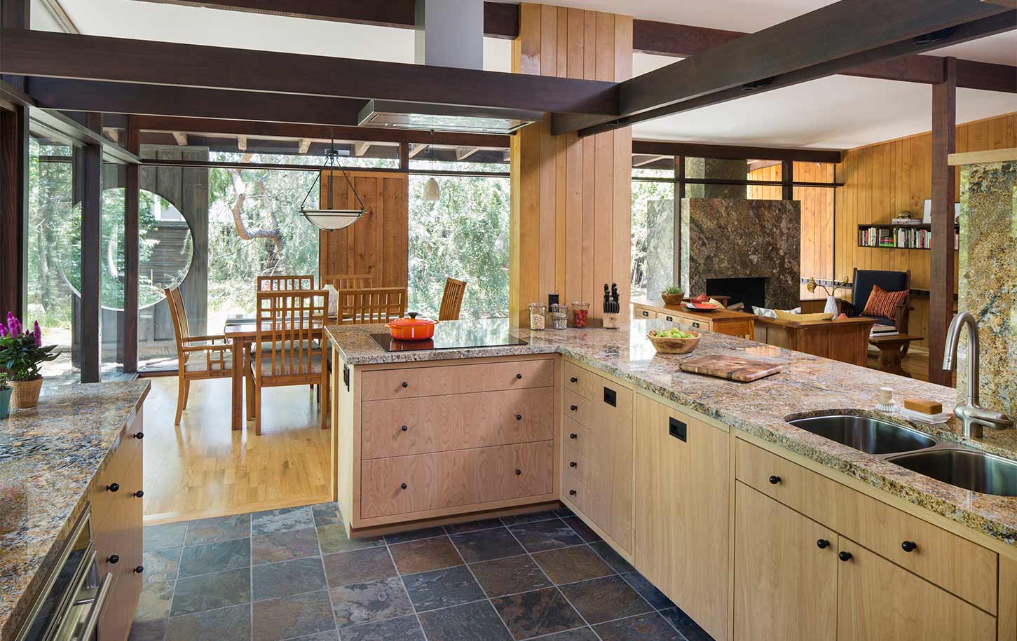 Mid-Century Modern Home with Post and Beam Architecture Kitchen Remodel by HartmanBaldwin
