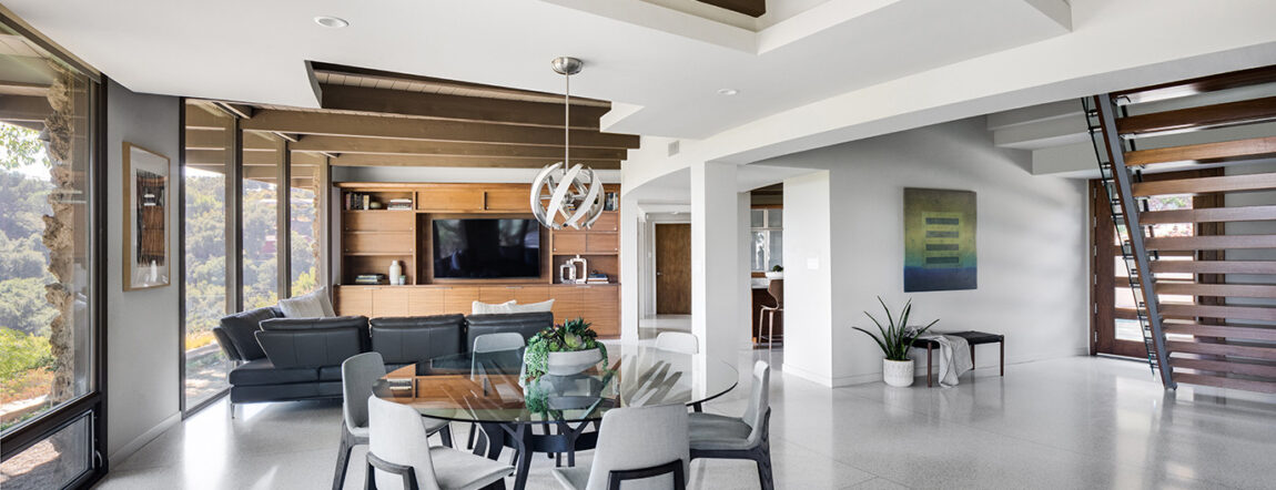 Mid-Century Modern Custom Home Remodel Dining Area