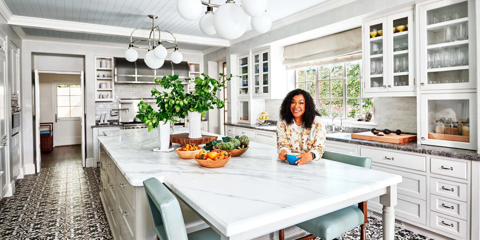 Shonda Rhimes in her Italianate Villa kitchen remodel