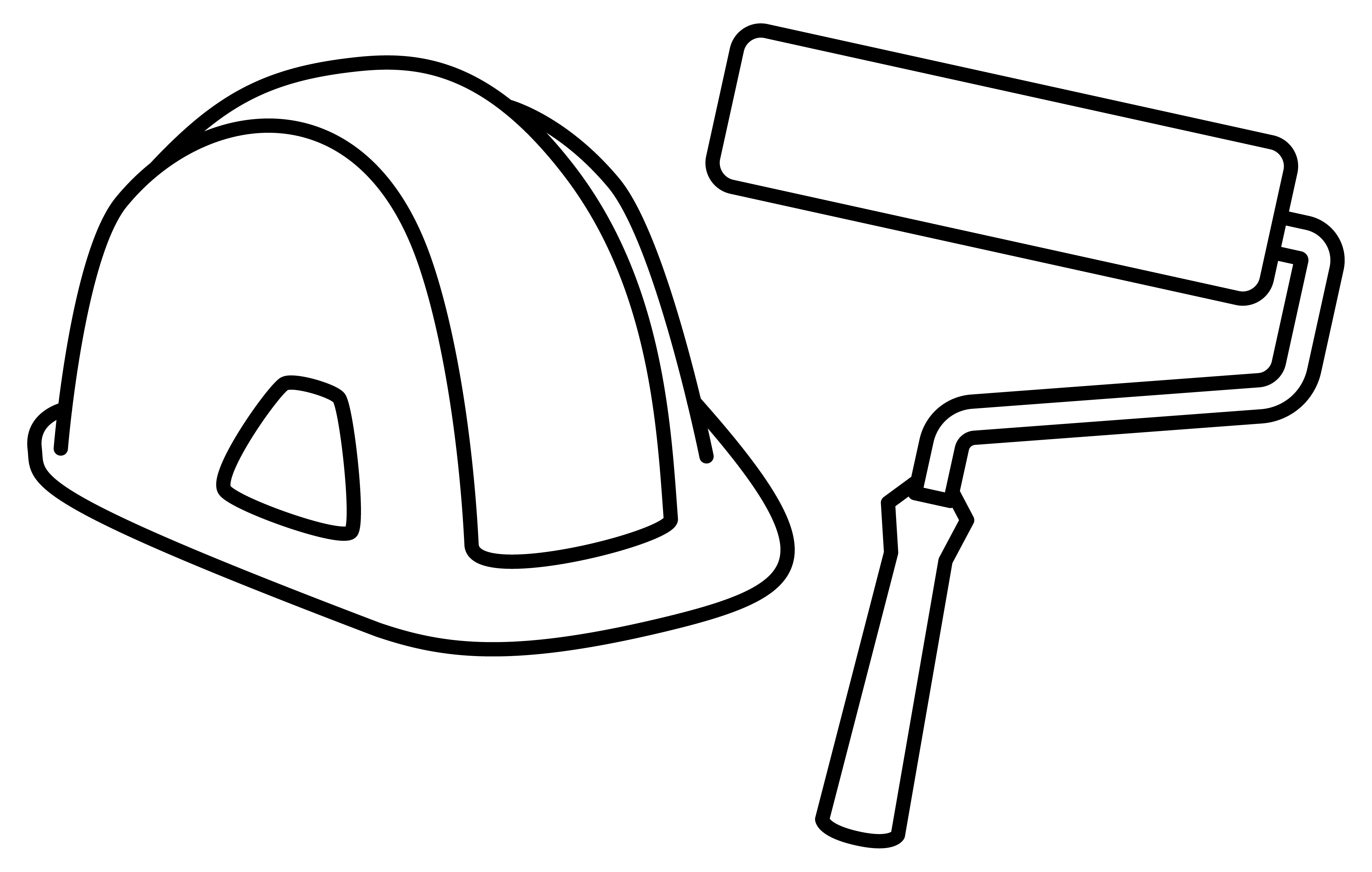 hard hat and paint roller