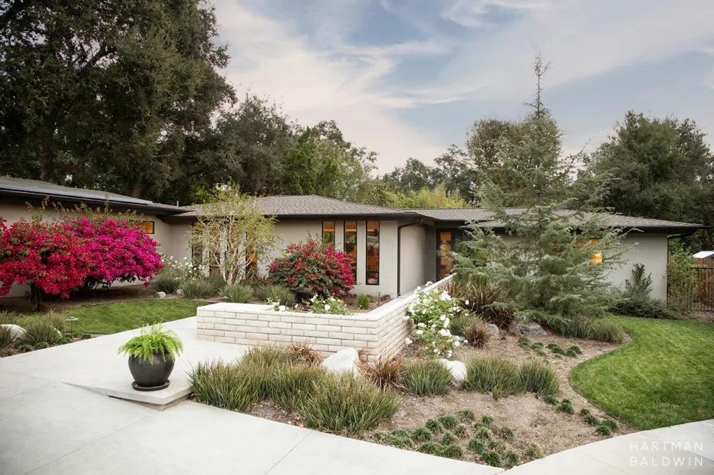 HartmanBaldwin Oak Knoll Residence Mid-Century Modern Home Front Exterior 2 - Hartman Baldwin Mid-Century Modern home renovation and front yard landscaping