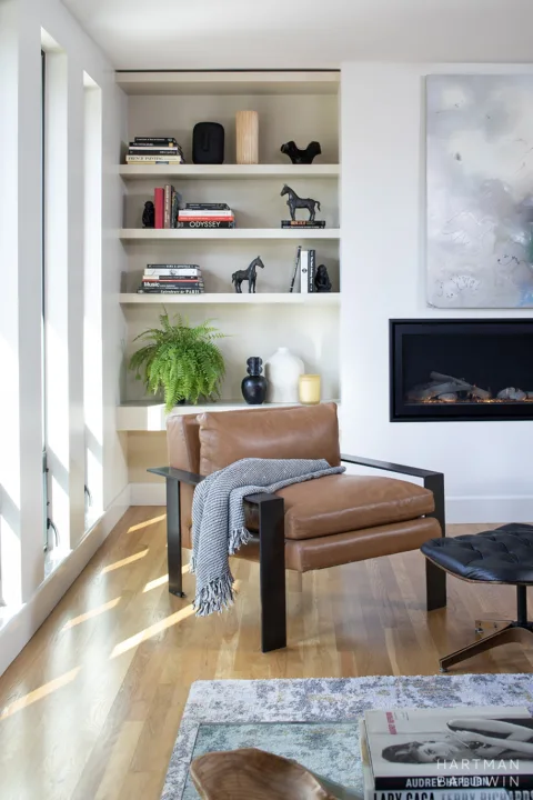 HartmanBaldwin Oak Knoll Residence Mid-Century Modern Living Room Fireplace Detail - Hartman Baldwin Mid-Century Modern Kitchen Renovation