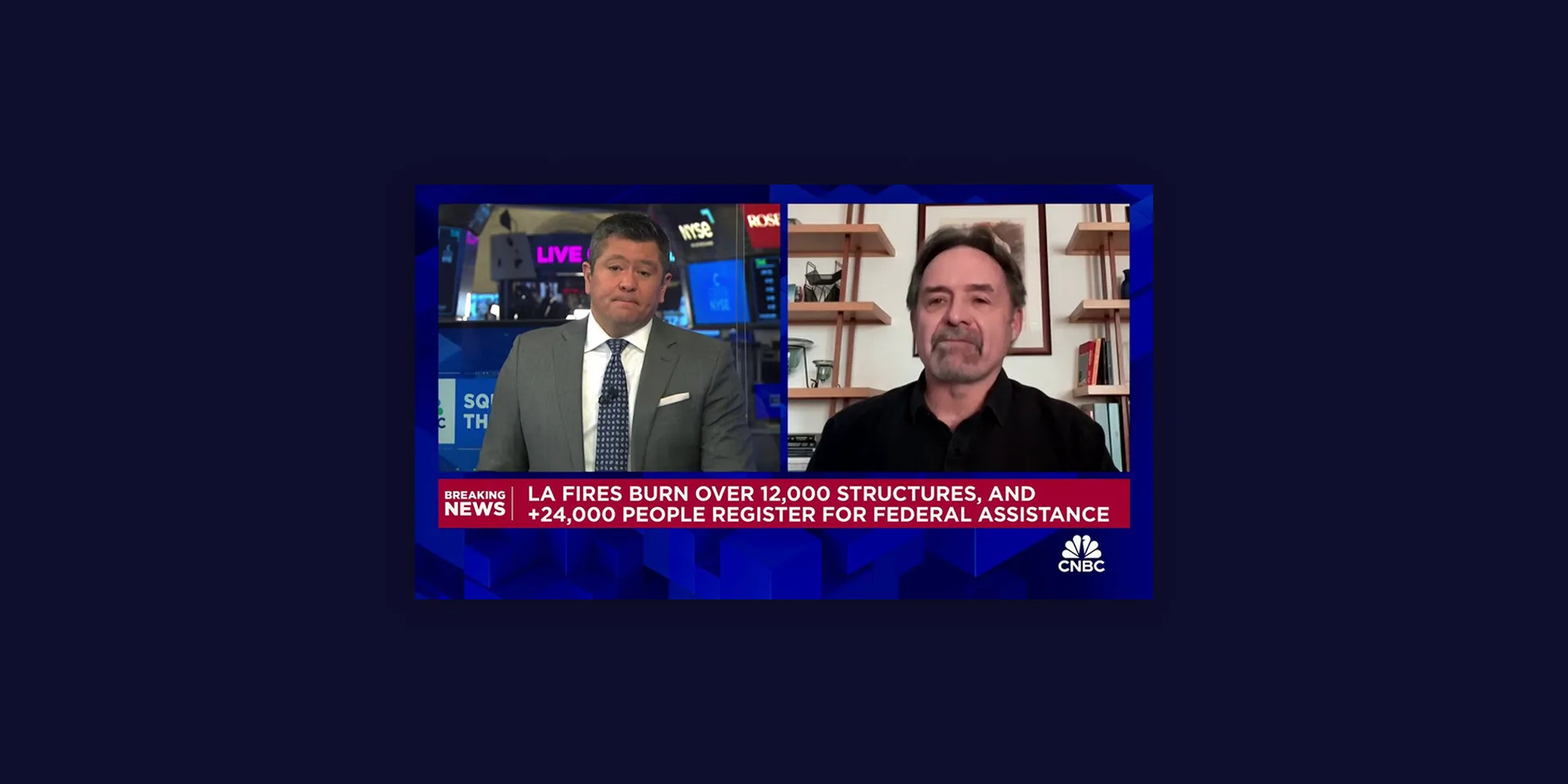 CNBC Bill Baldwin Squawk on the Street Jan 2025 Banner - Hartman Baldwin HartmanBaldwin CEO Bill Baldwin interviewed on CNBC's Squwak on the Street segment about LA fire rebuilding