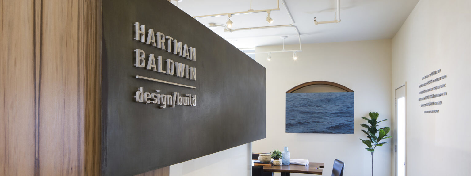 HartmanBaldwin logo on sign at Pasadena office